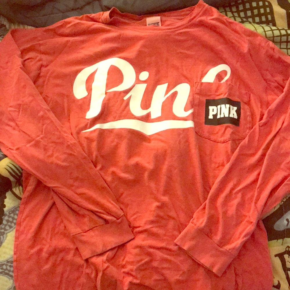 VS PINK pink long sleeve top size L